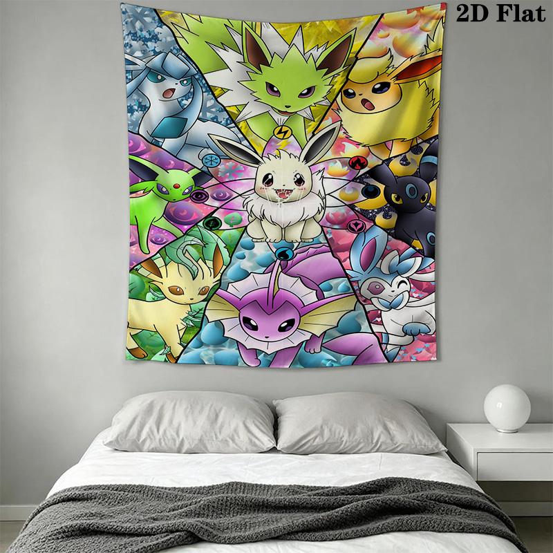 Pokmon Eeveelutions Tapestry Wall Tapestry Wallmounted Background Cloth Background Cloth Soft Atmospheric Background Cloth