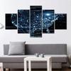 5Pcs Abstract Stars Galaxy Blue Decor 5 Pieces Pictures Canvas Paintings Wall Art 5 Panel Room Decor Modern HD Print No Framed