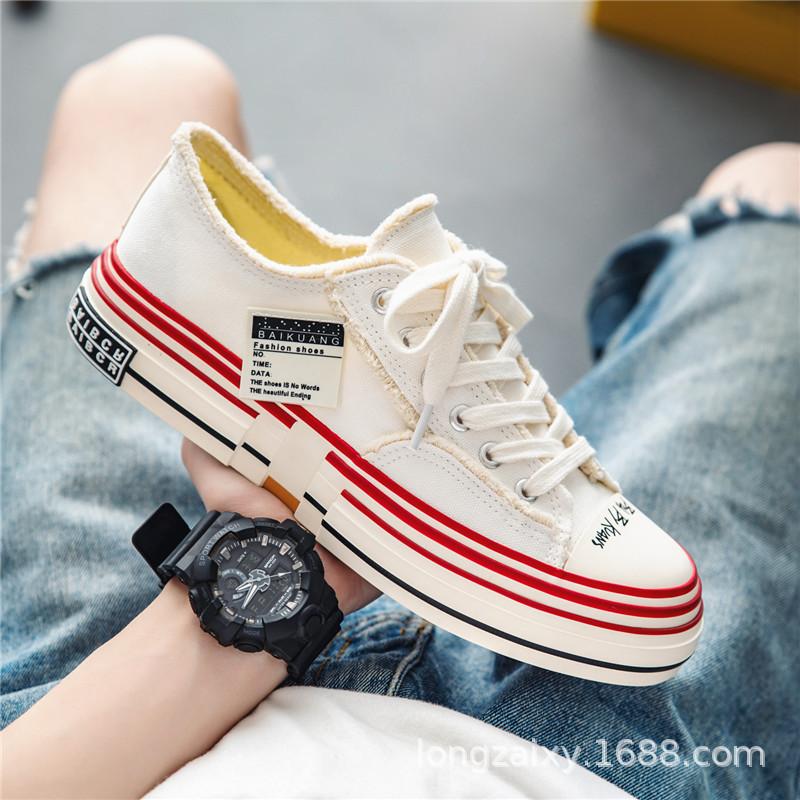 

2025 новые туфли Wu Jianhao same beggar shoes повседневные парусиновые туфли на платформе для пары нишевый дизайн универсальные туфли для доски 39 белый