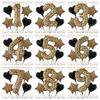Super sized 40inch leopard print digital balloon with leopard print pentagram and black heart balloon for birthday party decor