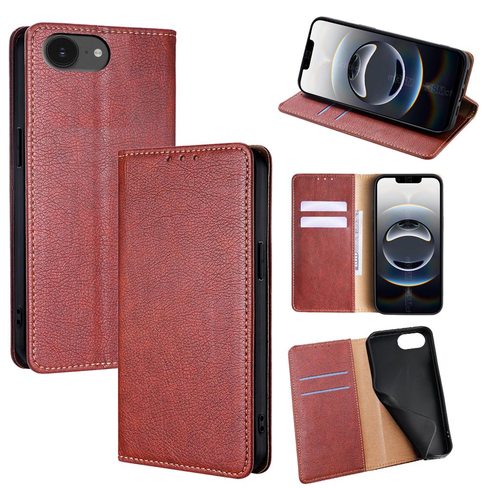 

For iPhone 16e Case Wallet PU Leather Magnetic Auto-Absorbed Phone Cover E