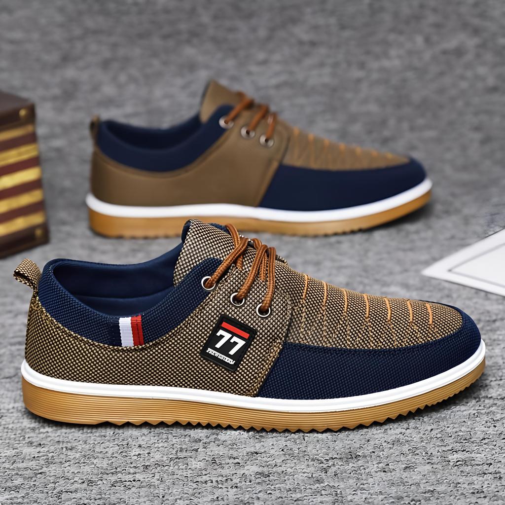Men's Casual Canvas Shoes, Breathable Wear-resistant Anti-skid Lace-up Shoes for Outdoor, Spring Summer and Autumn