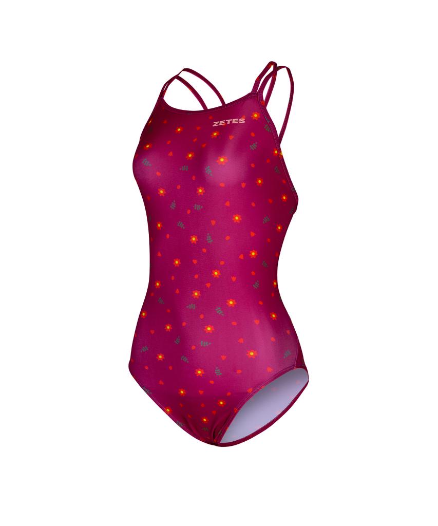 Jeteseu Women'S Double Strap Crossbody One-Piece Swimsuit Christmas Pp L9A0055