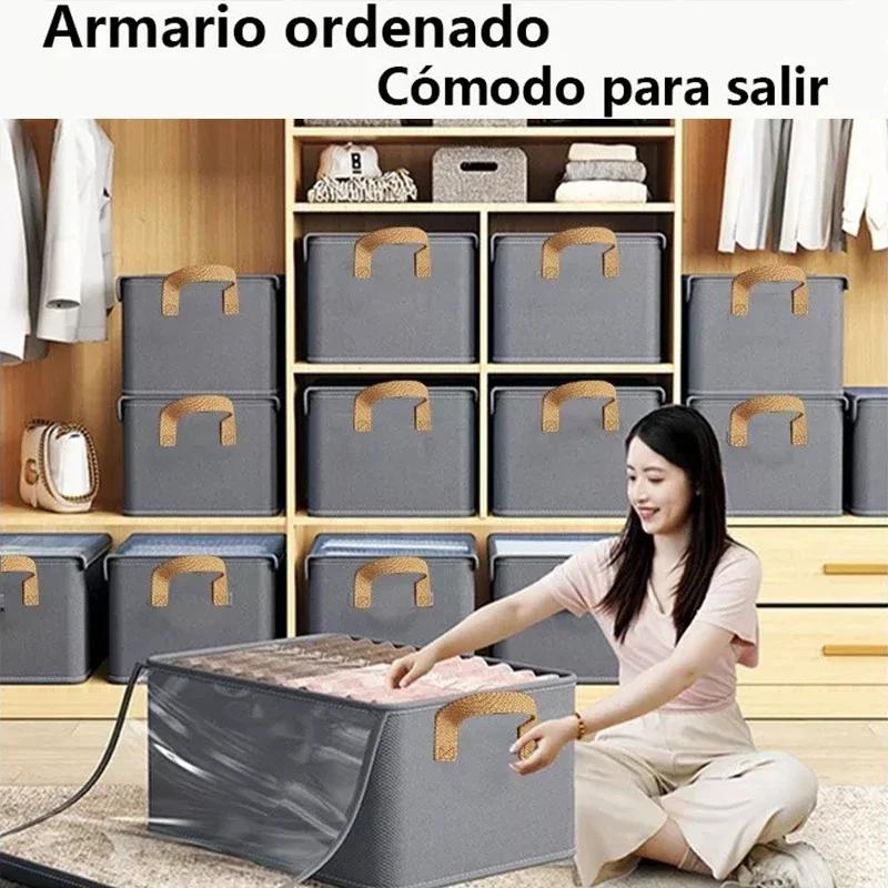 Steel Frame Folding Storage Boxes Dust-Proof Moisture-Proof Clothes Trousers Socks Home Organization Drawer Wardrobe Storage Box