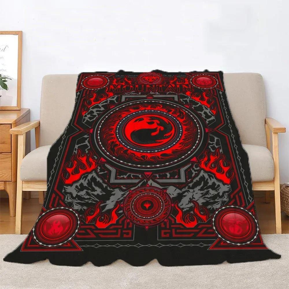 Magic the Gathering Kawaii Blanket King Size Bed Blankets & Throws Microfiber Bedding Knitted Plaid Home Interior Beach Towel