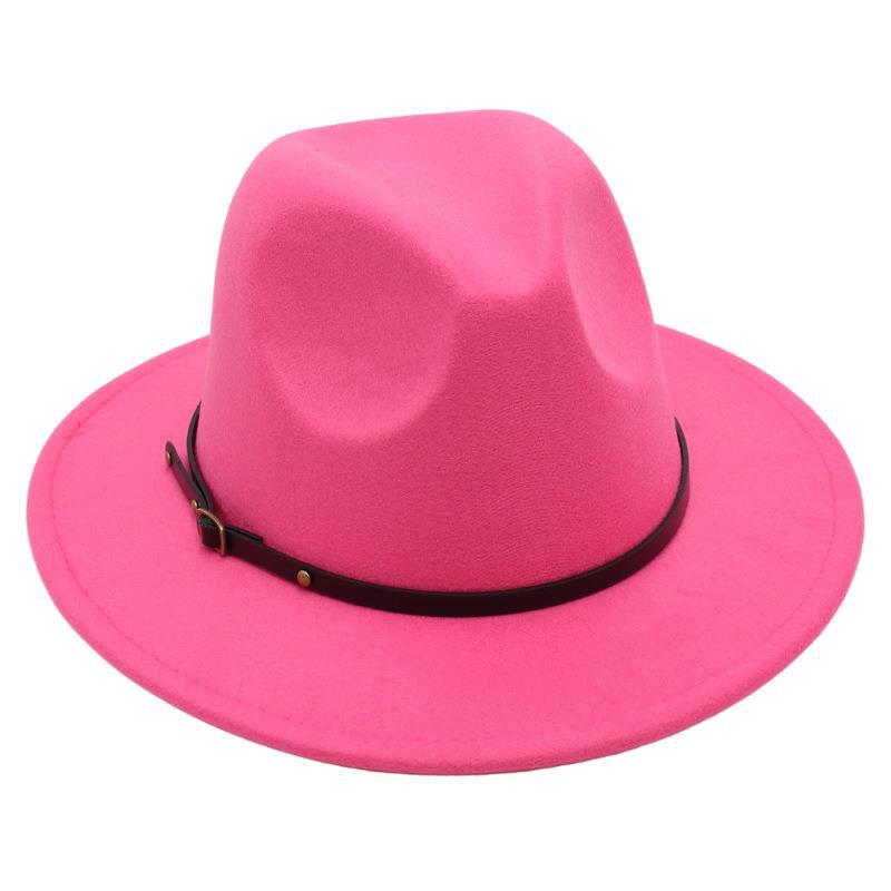 Amazon Simple Top Hat Suit British Jazz Hat Men'S And Women'S Felt Hat Foreign Gas Belt Buckle Tweed Hat Jackson