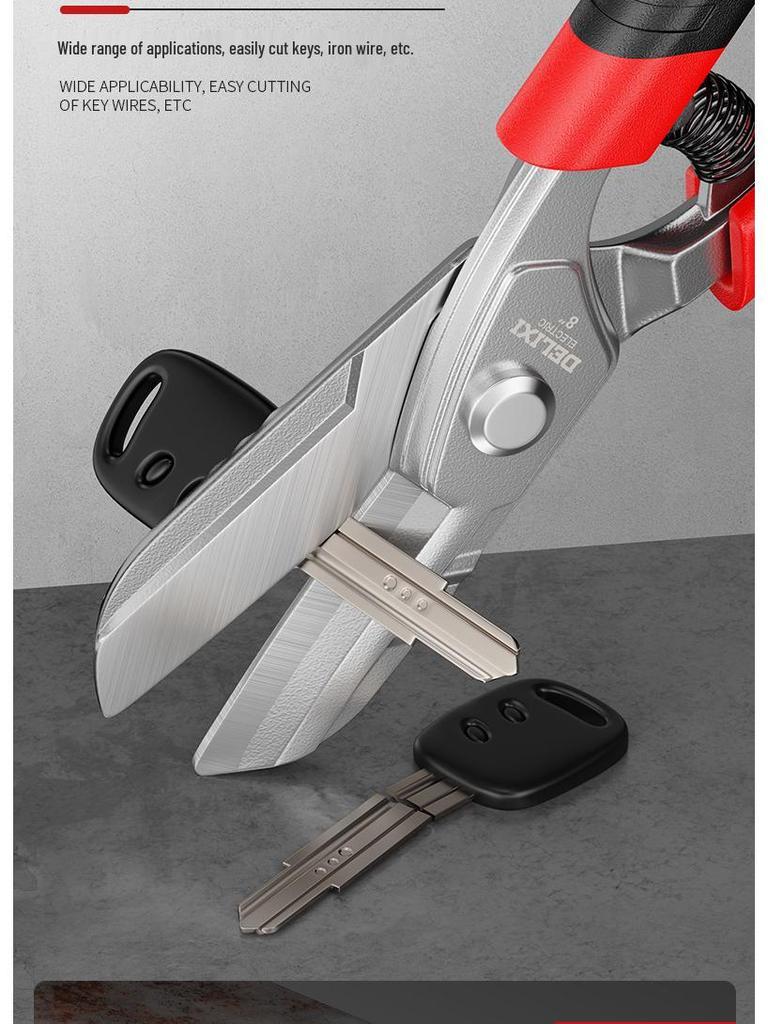 Delixi Electric Tin Snips: Industrial Aviation Shears for Electricians and Metal Cutting