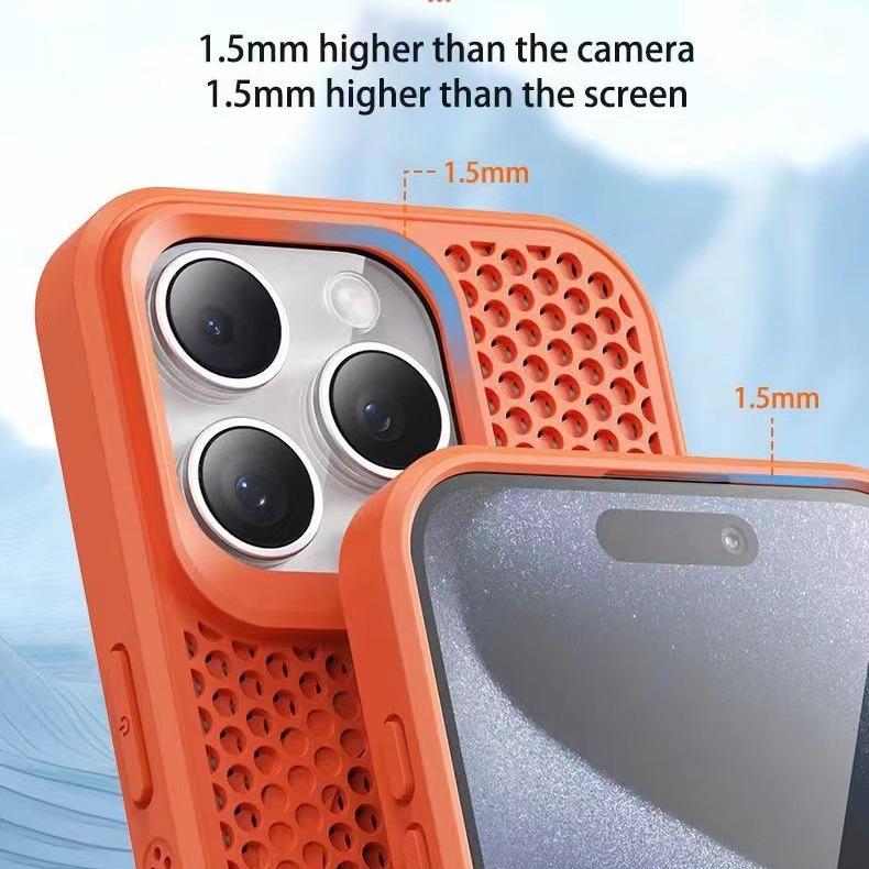 The Simple Honeycomb Mesh Is Suitable for The IPhone 15 Phone Case. 13 Breathable and Heat-dissipating 14 Magnetic Charging Hard Case