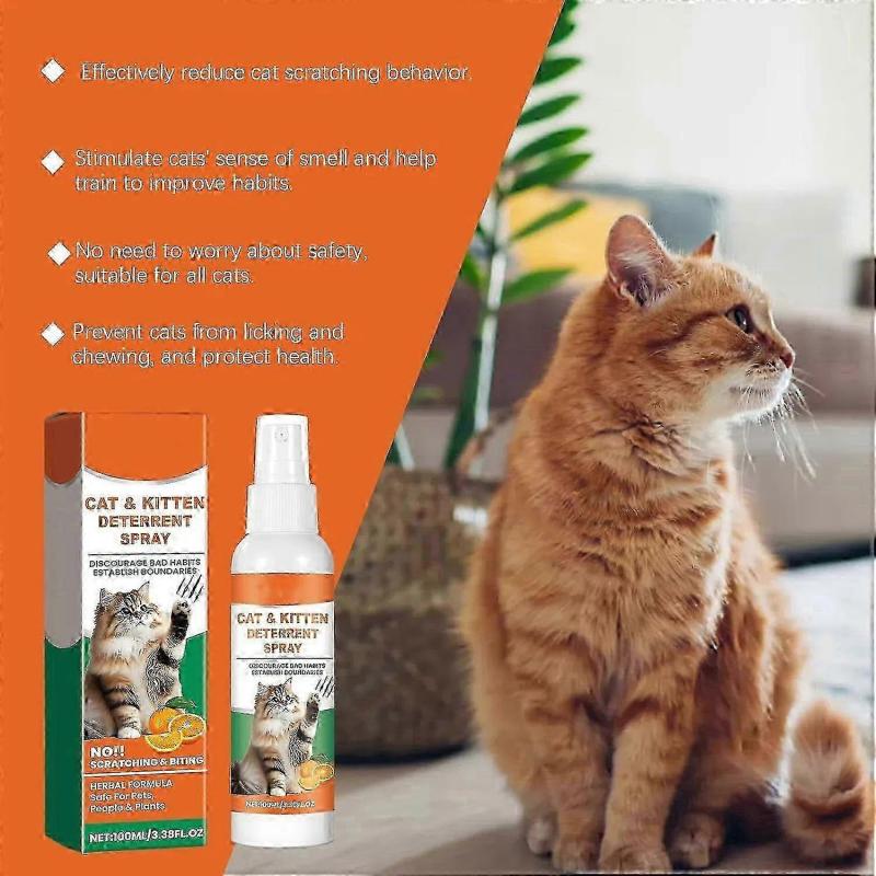Naturalny Spray Odstraszający Koty 100ml, Do Wewnątrz i Na Zewnątrz, Bezpieczna Formuła Nie Pozostawiająca Plam do Ochrony Mebli, Roślin, Dywanów, Ogrodu