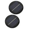 2Pcs Solar Panel 6V Round 80mm High Conversion Rate Good Light Transmittance Polysilicon Solar Cell Panel