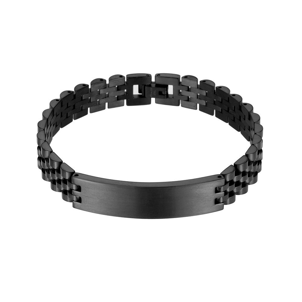 Herrenmode Verstellbares Titanstahlarmband: Europäischer & Amerikanischer Koreanischer Stil, Fünf-Glieder-Design, 15 mm breites gebogenes Edelstahl-Uhrenarmband.