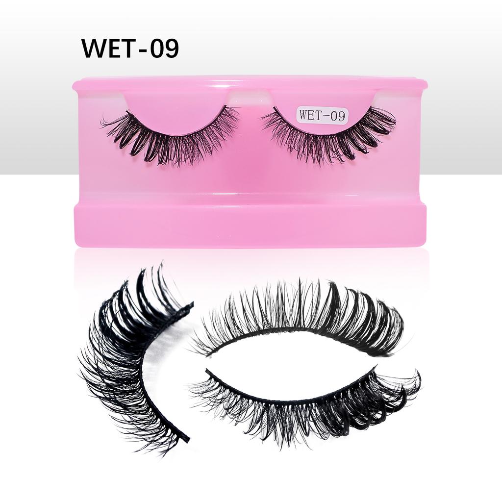 New Wet Spikey Lashes Makeup D Curl Russian Strip Fake Eyelashes Cosplay Natural Full Strip Lashes Supplies
