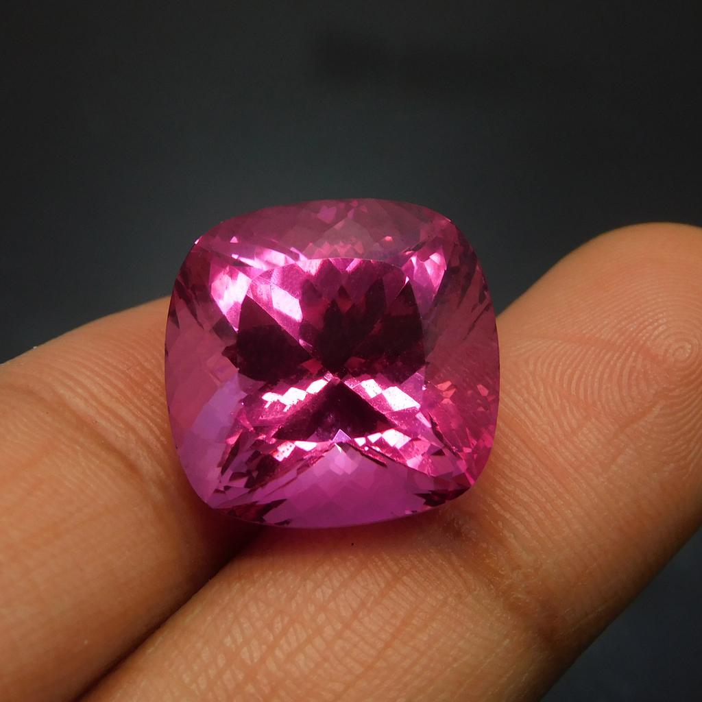 Natural Pink Ruby Loose Gemstone Square Cushion Cut 25.00 ct for Jewelry Making and Gem Collections