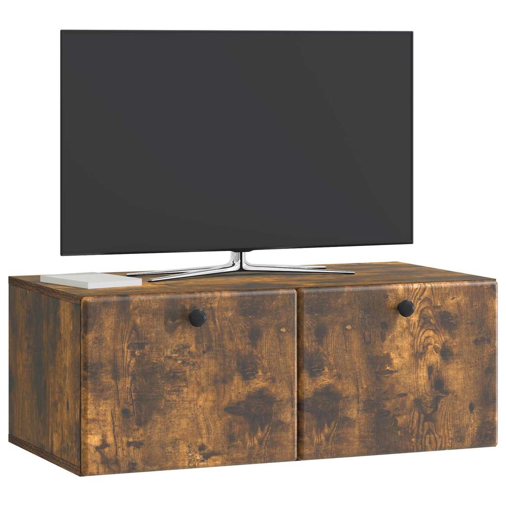 Wall Mounted TV Cabinet 78.5 x 41 x 30 cm Smoked Oak