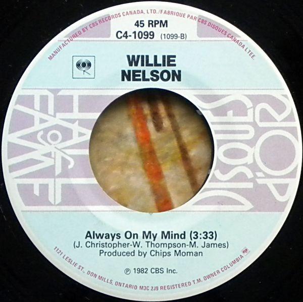 

7inch Record WILLIE NELSON On The Road Again Always On My Mi C41099 COLUMBIA 1982 Canada CountryFolk Used