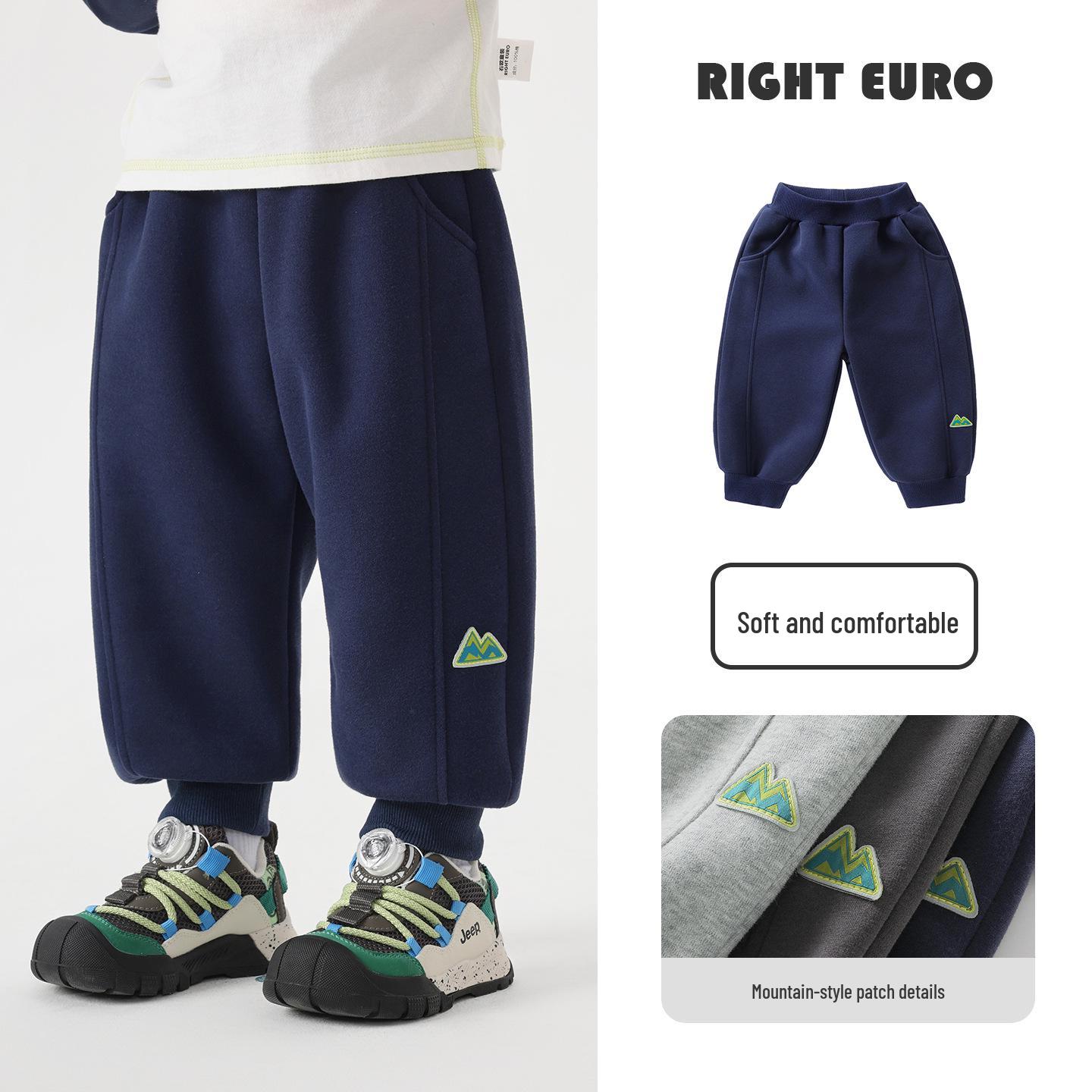 

2026 European Boys Knit Mountain-Style Sweatpants - Spring/Autumn Kids Sportswear 100 cm темно-синього кольору