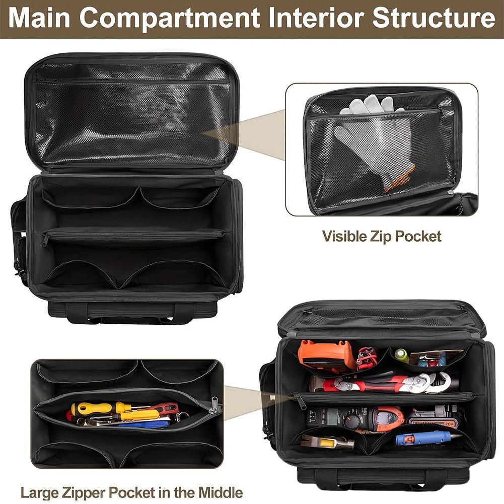 Tool Bag Heavy Duty Multi Tool Bag Organiser Technician Bag with Adjustable Shoulder Strap for Office Workshop Daily Use