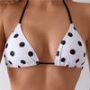 Retro-Bikini mit Punkten, trägerlos, am Hals hängend, niedrige Brust, separater Badeanzug für Damen, Strandurlaub, Bademode