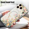 Colorful Rose Pattern Magnetic Phone Case For iPhone 17 Pro 16 15 14 13 Pro Max For Magsafe Wireless Charge Lens Protect Cover