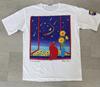VTG STAFFORD BLAINE CAT ART GRAPHIC T Shirt Colorful Artist KEIKO OKUBO NEW