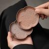 Petal Coarse Pottery Coaster Tea Holder Chinese Teacup Holder Household Tea Mat Small Saucer Tea Ceremony Accessories