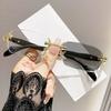 New Fashionable Frameless Photochromic Womens Myopia Glasses Neutral Metal Frame HD Anti Blue Light