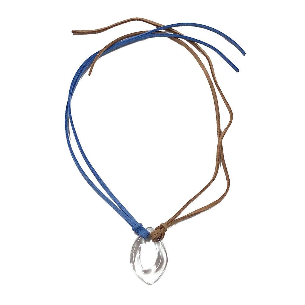 Acrylic Circular Pendant Necklace Adjustable Velvets Rope Choker Simple Ornament Women Collarbone Chain Accessory