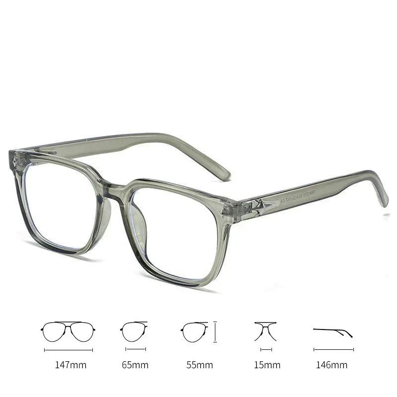 Korean Retro Black Frame Myopia Glasses for Women Trendy Unisex Square Large Frame Glasses Anti Blue Light Near Sight Eyewear