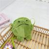 Mini Borsa a Tracolla a Forma di Rana Cartone Animato Peluche Con Chiusura a Zip Per Uso Quotidiano