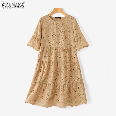 Γυναικεία Φορέματα Vintage Casual με Δαντέλα και Μανίκια Πετάλου