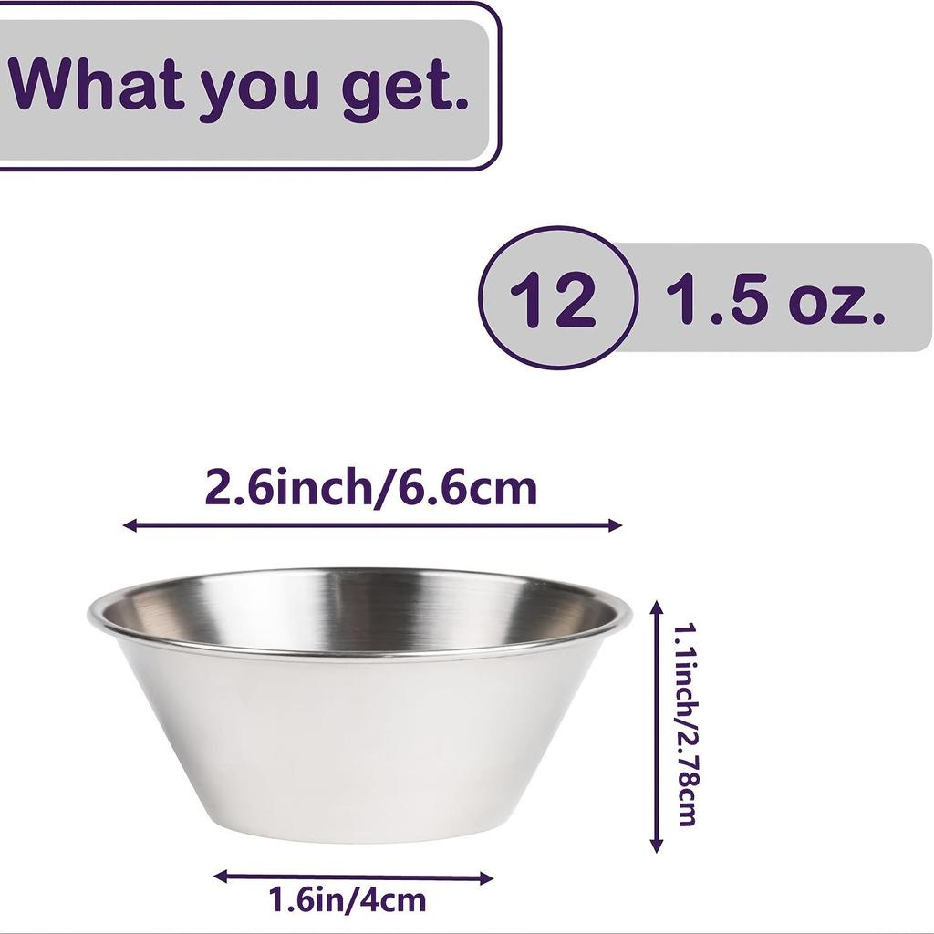 Stainless Steel Korean Style Seasoning & Sauce Dish with Cup for Salad Dressing and Dips