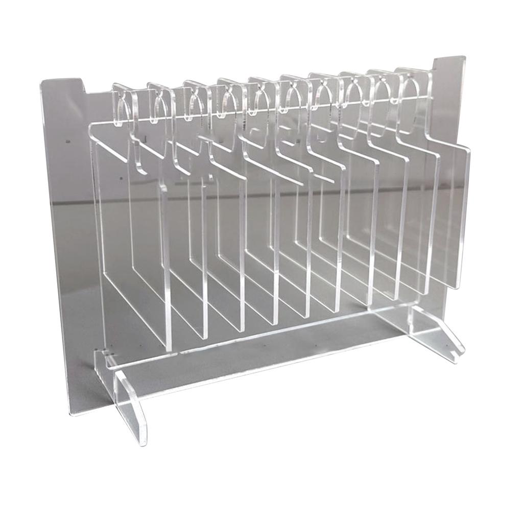 Nail Hanger Display Stand Acrylic Hanging Transparent Nail Sample Display Stand with 10pcs Hanger