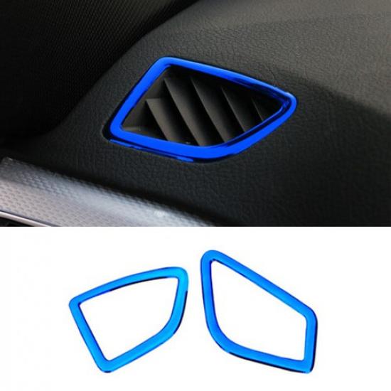 Blue Steel Dashboard L&R Air Outlet For BMW 3 4 Series GT Vent Trim 2013-