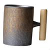Keramik-Kaffeetasse Rustikaler Effekt mit Holzgriff,