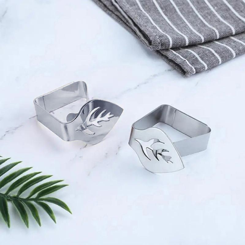 4Pcs Stainless Steel Tablecloth Clips Decorative Leaf Butterfly Tablecloth Clamp Table Cover Clamps For Picnic Bbq Wedding Decor