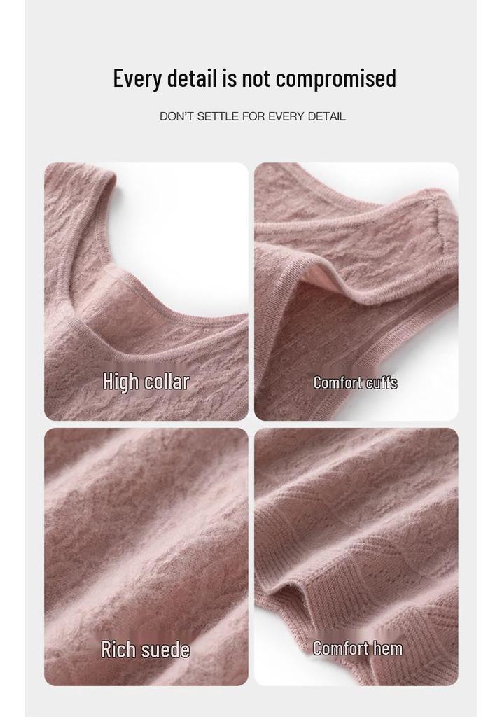 Women's 100% Cashmere U-neck Sleeveless Pullover Top