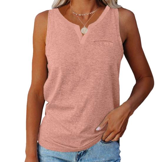 

Женские топы без рукавов с V-образным вырезом и широкими бретелями, однотонный цвет, дышащий топ с принтом, повседневная одежда M розовый