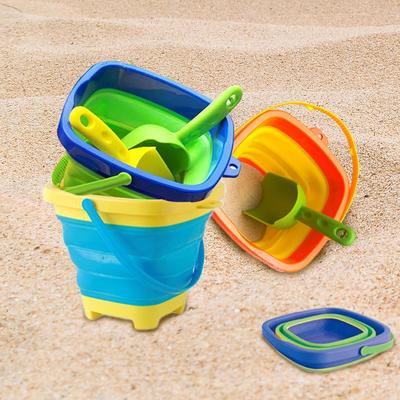 Children Beach Toys Summer Outdoor Baby Beach Digging Sand Toy Foldable Sand Bucket With Shovel Play Sand Water Game Toy for Kid