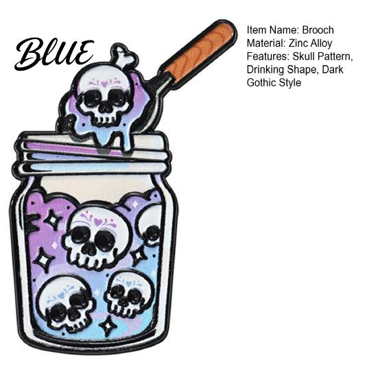 Enamel Accessory Halloween Badge Dark Gothic Style Skull Patten Milk