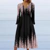 Mote Dame Casual Mote Ensfarget Lomme V-hals Genser Langermet Kjole