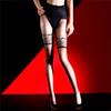 Sexy Women 360 Seamless Thin Fake Two-Piece Lace Oil Glossy Shiny Erotic Lingerie Pantyhose Elastic Maid Shaping Pantyhose