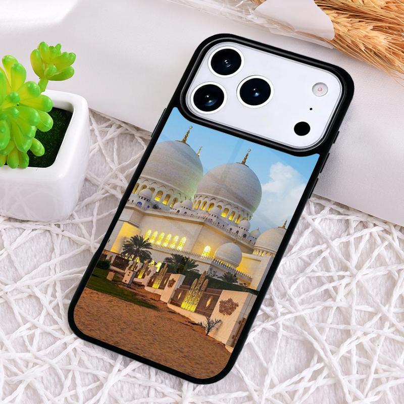 Muslimische Moschee Gebäude Bunter Stil Stoßfeste Handyhülle für iPhone 17 Air 16e 15 11 12 14 13 Pro Max Hülle Coque