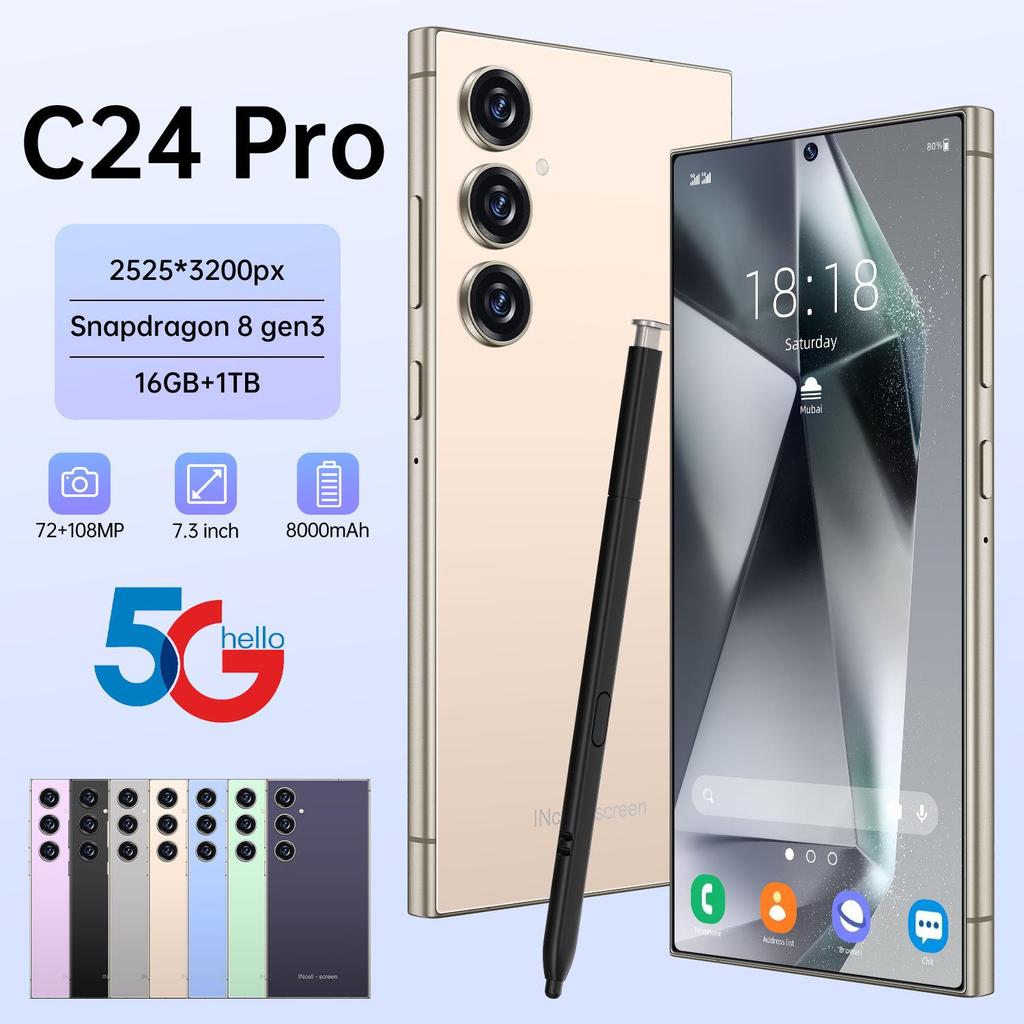 C24 Pro 5G Smartphone: Ultra-Large Screen, 16GB RAM, 1TB Storage, Android System