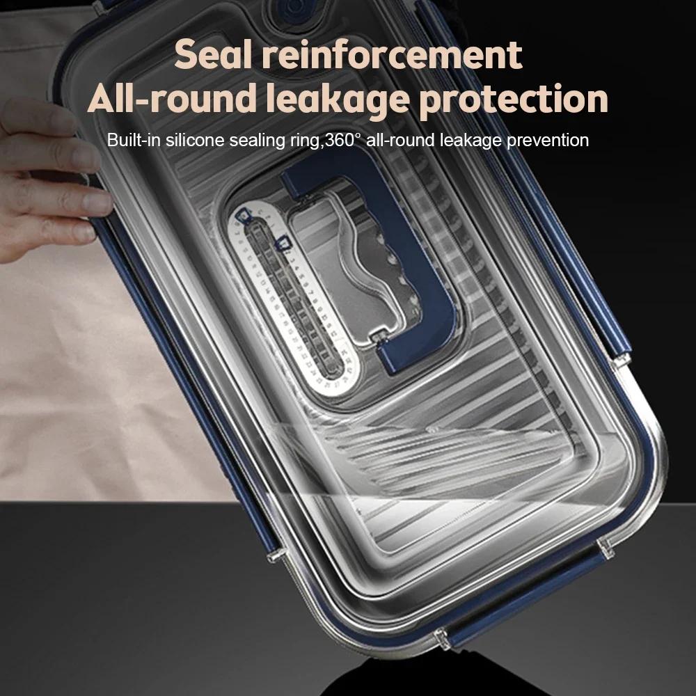 Food Storage Containers with Lids Airtight Food Grade 316 Stainless Steel Large Capacity Leakproof Kitchen Storage Container