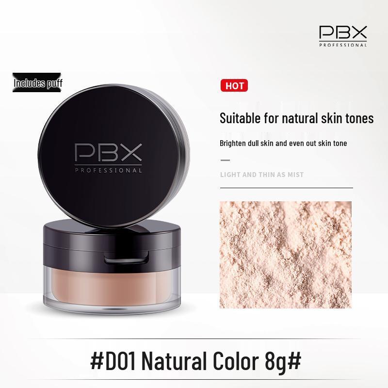 PBX Long-lasting Loose Setting Powder - Natural Finish 8g*1 Bottle