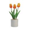 Artificial Tulip Flower Bonsai Ornaments Simulation Fake Potted Bouquet For Home Office Room Desk Decor