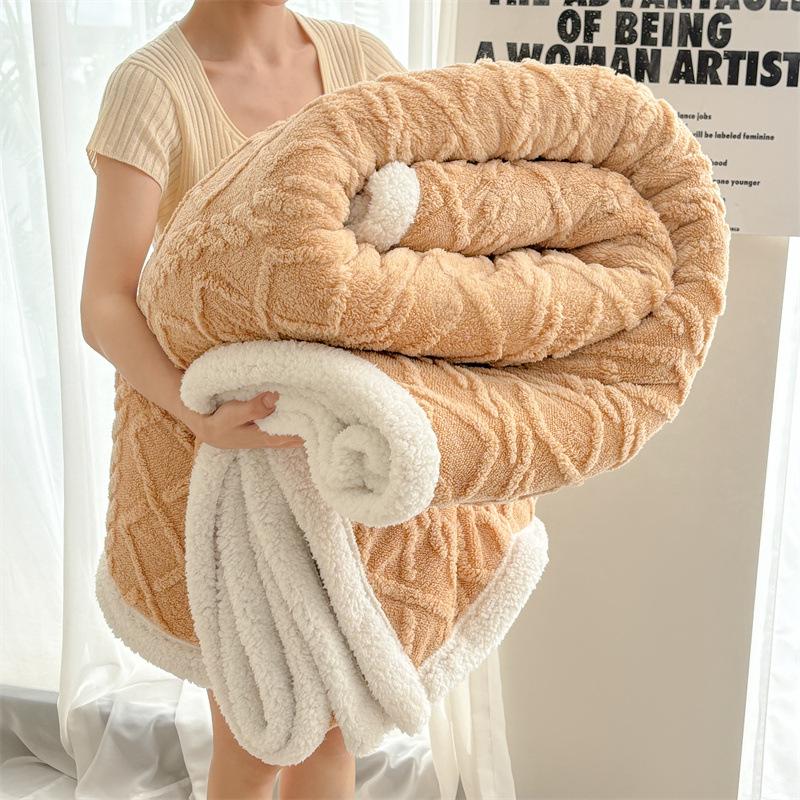 Doppelseitige Taftdecke, Warme Verdickte Fleece-Einfarbig-Decke Weiche Warme Überwurfdecke Nickerchen-Decke für Couch Sofa Büro Bett Camping Reisen