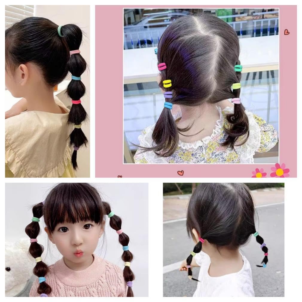 KOUMAKI Children's Hair Ties, Baby Hair Ties, Elastic Bands, Hair Accessories, Soft, Kids, Girls, Hair Ornaments, Available In Black, Colorful, Pink,
