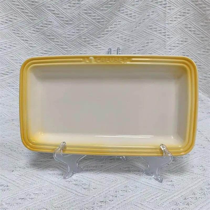 Französisches Steinzeug-Porzellan, rechteckiges Tablett, 25,4 cm, Fischteller, Pommes Frites, Knödel, Gemüsesuppe, Haushalts-Essteller