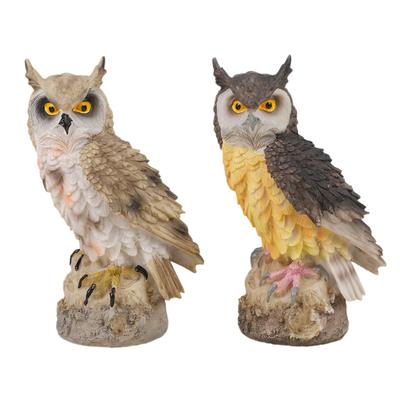 Lunari Owl Set of Owl Garden Bird Crow Interior Figurine, 2, Object, Ornament, Repellent, Prevention, Gardening,
